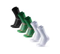 DANISH ENDURANCE Chaussettes de Running, Lot de 3 ou 5, Multicolore (1 Noir/Gris, 2 Blancs, 2 Vert), 43-47