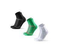 DANISH ENDURANCE Chaussettes de Running, Lot de 3 ou 5, Multicolore (1x Noir/Gris, 1x Vert, 1x Blanc), 39-42