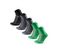 DANISH ENDURANCE Chaussettes de Running, Lot de 3 ou 5, Multicolore (1x Noir/Gris, 2x Gris/Noir, 2x Vert), 43-47