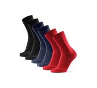 DANISH ENDURANCE Chaussettes en Fibre de Bambou, Homme Femme, 6 Paires, Multicouleur (2x Rouge, 2x Noir, 2x Bleu), 39-42