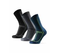 DANISH ENDURANCE Chaussettes de Running Longues Distances, Anti-Ampoules Homme Femme, Lot de 3 ou 5, Multicouleurs (1x Noir, 1x Gris, 1x Bleu Marine), 39-42
