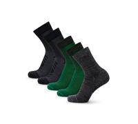 DANISH ENDURANCE Chaussettes de Randonnée en Laine Mérinos Chaudes, Unisexes, 3 & 5 Paire, Multicolore (2xVert, 2xNoir, 1xGris Foncé), 39-42