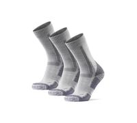 DANISH ENDURANCE Chaussettes de Randonnée en Laine Mérinos Respirante avec Rembourrage, Unisexe, Lot de 3 ou 5, Gris Clair, 35-38