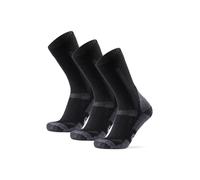 DANISH ENDURANCE Chaussettes de Randonnée en Laine Mérinos Anti-ampoules, Unisexe, Lot de 3, Noir/Gris, 39-42