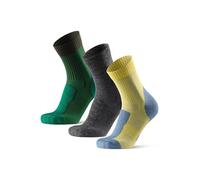 DANISH ENDURANCE Chaussettes de Randonnée, Lot de 3 ou 5, Multicouleurs (1x Vert, 1x Gris, 1x Jaune), 39-42