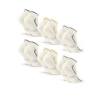 DANISH ENDURANCE Chaussettes de Sport Rembourrées, en Coton Bio, pour Hommes & Femmes, Lot de 3 ou 6 Multicolore (2xBlanc cassé/Vert foncé, 2xBlanc cassé/Bleu marine, 2xBlanc cassé/Moutarde) 39-42