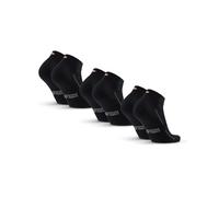 DANISH ENDURANCE Chaussettes de Sport Rembourrées, en Coton Bio, pour Hommes & Femmes, Unisexes, Lot de 3 ou 6 Noir 48-51