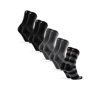 DANISH ENDURANCE Chaussettes en Laine Mérinos, Homme Femme, 3 ou 5 Paires, Multicolore (2 x noir, 2 x points gris, 2 x bandes grises), 39-42