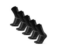 DANISH ENDURANCE Chaussettes Hautes de Running Longue Distance, Confort sans Frottement, Course et Trail, Homme Femme, Lot de 3 ou 5, Noir/Gris - 5 Paires, 35-38