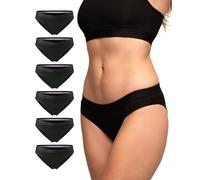 DANISH ENDURANCE Culottes en Coton Bio, Lot de 3 ou 6, Noir, XL