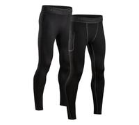 DANISH ENDURANCE Legging de Compression Homme, Séchage Rapide, Lot de 2 | Legging de Compression, Extensibilité 4 Sens et Séchage Rapide, pour la Course, la Salle de Sport et l'Entraînement