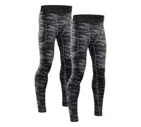 DANISH ENDURANCE Legging de Compression Homme, Séchage Rapide, Lot de 2 | Legging de Compression, Extensibilité 4 Sens et Séchage Rapide, pour la Course, la Salle de Sport et l'Entraînement