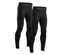 DANISH ENDURANCE Leggings de Compression pour Hommes, Collants de Course, Lot de 2, Noir, XL