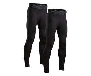 DANISH ENDURANCE Leggings de Compression pour Hommes, Collants de Course, Lot de 2, Noir, XXL