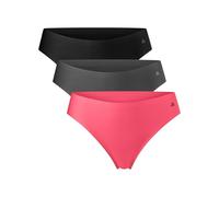 DANISH ENDURANCE Lot de 3 Strings Invisibles en Microfibre, Tanga Doux et Légers, pour Femme, De Plusieurs Couleurs (1 x Noir, 1 x Gris, 1 x Rose), Medium