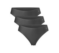 DANISH ENDURANCE Lot de 3 Strings Invisibles en Microfibre, Tanga Doux et Légers, pour Femme, Gris, Medium
