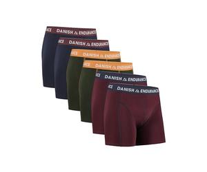 DANISH ENDURANCE Lot de 6 boxers pour homme en coton doux, extensible, confortable et sans étiquette, avec braguette ou sans, XL