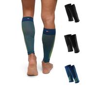 DANISH ENDURANCE Manchons de Compression pour Mollets, 21-26 mmHG, Hommes et Femmes, Unisexe, Lot de 1 ou 3, MC (1xNoir, 1xNoir/Gris, 1xBleu/Jaune), L
