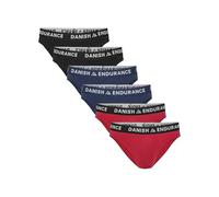 DANISH ENDURANCE Mannen Bamboe Viscose Slips, Ultrazacht Mannen Ondergoed Slips, Multipack, Klassieke Stretch, Comfortabel, 6-Pack Meerkleurig (2xZwart/Wit, 2xMarineblauw/Wit, 2xRood/Wit) M