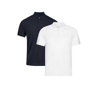 DANISH ENDURANCE Polo pour Homme Adulte, Coton Biologique, Lot de 1 ou 2, Multicolore (1x Blanc, 1xmarine), XXL