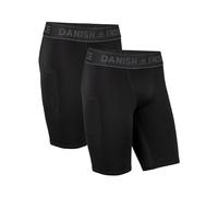DANISH ENDURANCE Shorts de Compression pour Hommes, Anti-frottement, Lot de 2, Noir, XXL