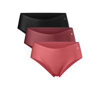DANISH ENDURANCE Shorty Invisibles en Microfibre, Culottes Douces et Légères, pour Femme, Lot de 3 ou 5, Multicouleurs (1x Noir, 1x Blush, 1x Ruby), S