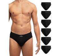 DANISH ENDURANCE Slips Hommes en Coton Doux, Lot de 6, Noir, XXL