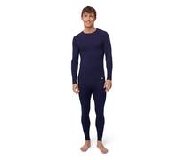 DANISH ENDURANCE sous-Vêtements Thermiques en Laine Mérinos Long pour Hommes, Ensemble de Couches de Base Chaudes en Laine Mérinos (Haut et Bas), Bleu Marine Foncé, 2XL