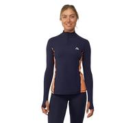 DANISH ENDURANCE T-Shirt de Sport Manches Longues Femme, Léger & Respirant, Ultra Stretch, Running, Bleu Marine/Pêche, XXL