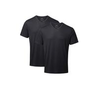 DANISH ENDURANCE T-Shirts pour Homme, T-Shirts en Coton Bio, Multipack, Manches Courtes, Melange Doux Prémium, Lot de 2, Col en V - Noir, XXL