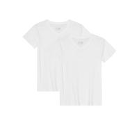 DANISH ENDURANCE T-Shirts Femme, Coton Bio, Lot de 2, Col en V - Blanc, S