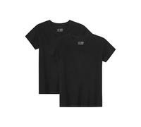 DANISH ENDURANCE T-Shirts Femme, Coton Bio, Lot de 2, Col Rond - Noir, L