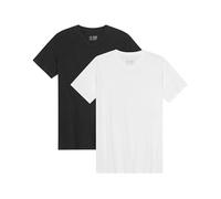 DANISH ENDURANCE T-Shirts pour Homme, T-Shirts en Coton Bio, Multipack, Col Rond ou V, Manches Courtes, Melange Doux Prémium, Lot de 2 Multicolore (1xBlanc, 1xNoir) L