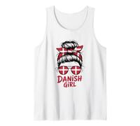 Danish Girl Messy Bun Drapeau Danemark Fière Débardeur