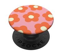 Danish Pastel Aesthetic Daisy Flower Preppy Burnt Orange PopSockets PopGrip Adhésif