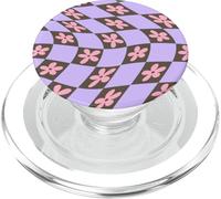 Danish Pastel Esthetic Copenhagen Flower Market Check Twist PopSockets PopGrip pour MagSafe