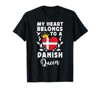Danish Queen Danish Wife Girlfriend Denmark Flag T-Shirt