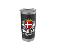 Danish Queen Denmark Flag Proud Danish Woman Gobelet isotherme en acier inoxydable double paroi