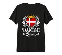 Danish Queen Denmark Flag Proud Danish Woman T-Shirt Haut de Gamme
