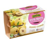 DANIVAL - Purée Pommes coings BIO 4 x 100g - Vente à l'unité - meilleure offre