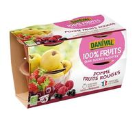 DANIVAL - Purée Pommes-fruits rouges BIO 4 x 100g - Vente à l'unité - meilleure offre