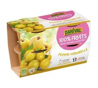 DANIVAL - Purée Pommes-mirabelles BIO 4 x 100g - Vente à l'unité - meilleure offre