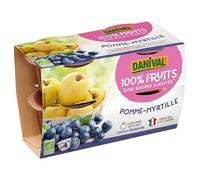 DANIVAL - Purée Pommes myrtilles BIO 4 x 100g - Vente à l'unité - meilleure offre