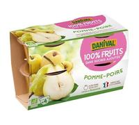 DANIVAL - Purée Pommes poires BIO 4 x 100g - Vente à l'unité - meilleure offre