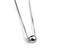 Dankadi Collier ras du cou classique en argent sterling 925 avec pendentif en forme de boule pour femme, chaîne en argent massif 925 de 40,6 cm + 5,1 cm réglable