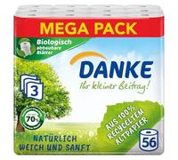 Danke Lot de 56 rouleaux de papier toilette, 7 x 8 rouleaux, 3 couches