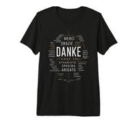 Danke Merci Gracias Grazie Multilingue T-Shirt Haut de Gamme