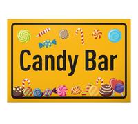 DankeDir! Candy Bar - 30 x 20 cm - Panneau urbain jaune - Plaque humoristique pour fêtes et célébrations - Idée cadeau pour les gourmands - Décoration pour mariages et anniversaires