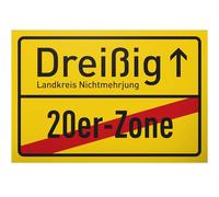 DankeDir! Trente Zone des 20 - Panneau en plastique - 30 x 20 cm - Cadeau d'anniversaire 30 ans - Pour homme et femme de 30 ans - Idée cadeau - Décoration d'anniversaire - Carte d'anniversaire