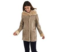 DANKO 19011 Manteau en peau lainée mouton 100% mérinos espagnol. Haute qualité. (48, Stone)